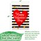 G128 Happy Valentine's Day Striped Heart Garden Flag 12x18 In Double Sided Valentine's Day Yard Garden Lawn Decoration